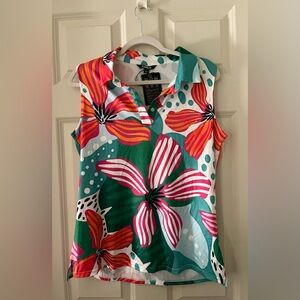 NWT Women's CEGOLFS Golf Polo Shirt Pink Green
Orange Sleeveless Top Size L